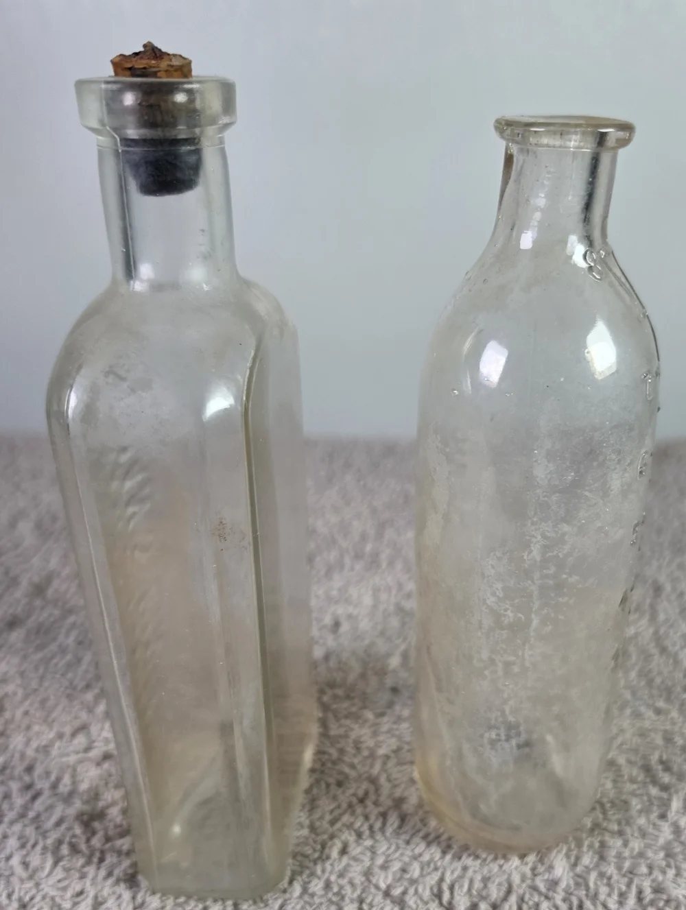 Clear Glass Bottle Set - Transparent Decorative Bottles